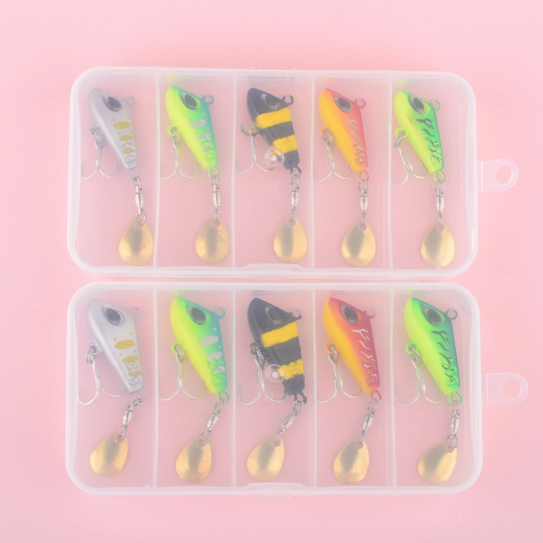 Set de 5 señuelos para rotar en el agua