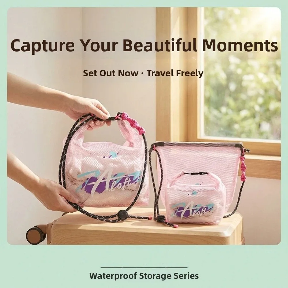 Bolsa de aseo impermeable transparente para viaje con cordón PVC - imagen 4