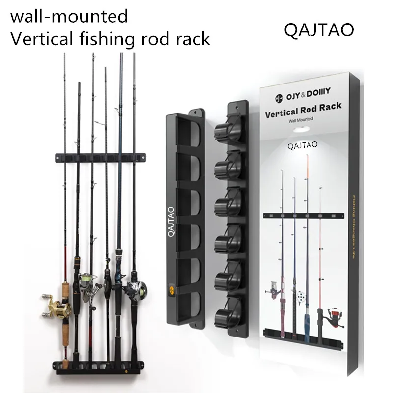 Soporte vertical para cañas QAJTAO con abrazadera universal de pie