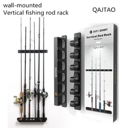 Soporte vertical para cañas QAJTAO con abrazadera universal de pie
