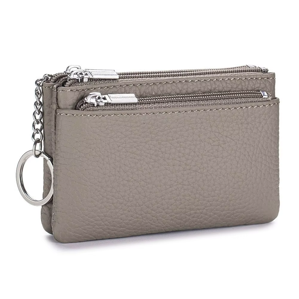 Cartera de cuero genuino detalle del cierre