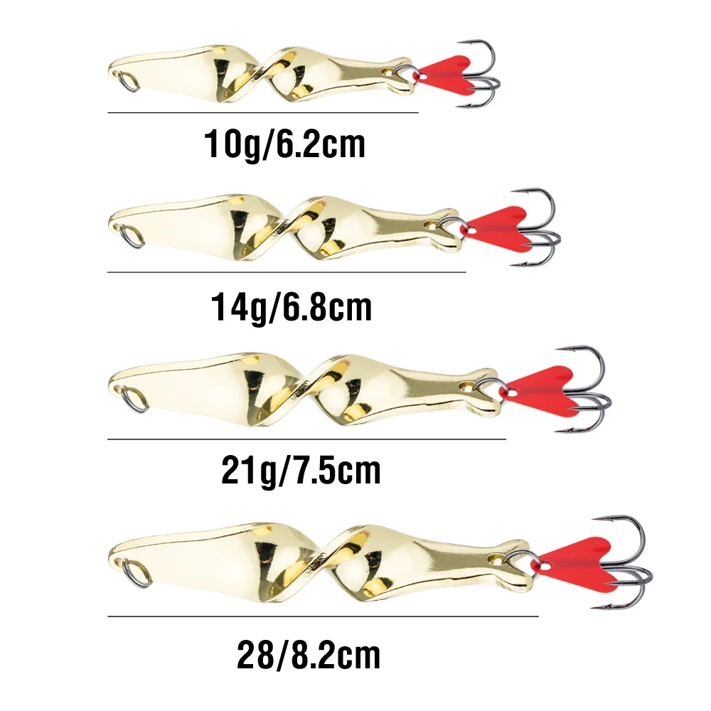 Cucharilla giratoria con anzuelo triple y hundidor metálico
