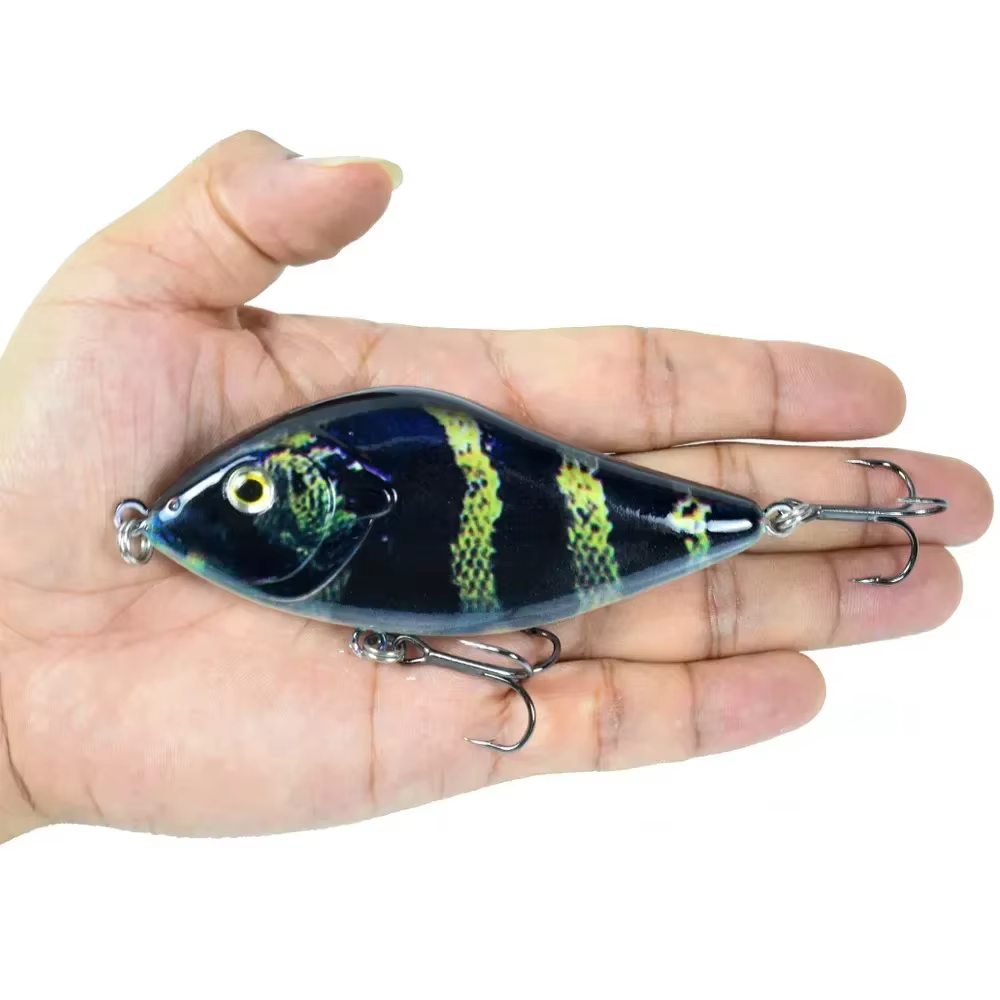 Jerkbait duro hundimiento lento para lucio con acción de natación