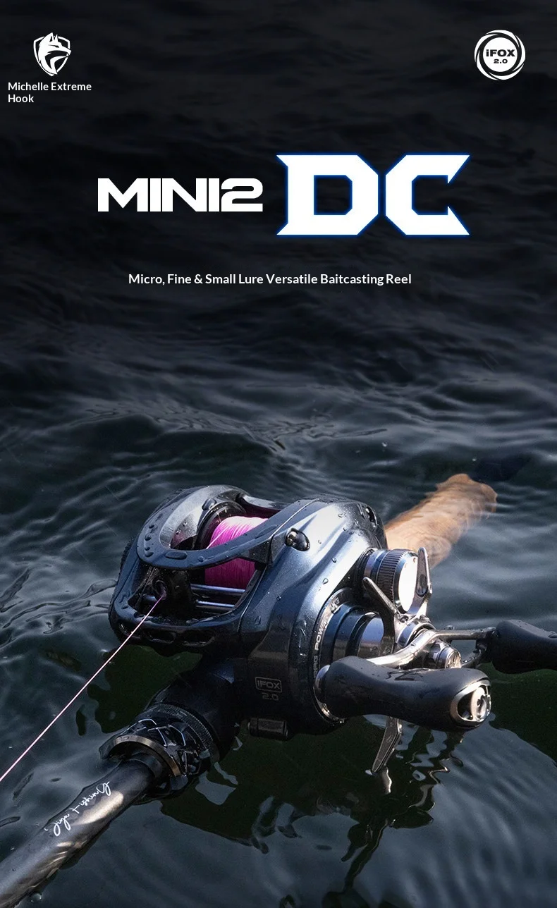 Carrete de pesca JIHU MINI2 DC vista frontal