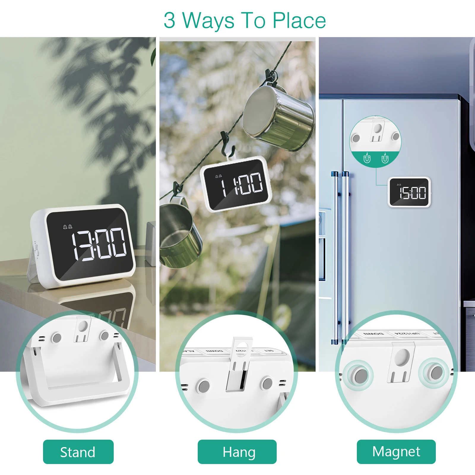 Configuración de alarma doble en el reloj despertador ORIA