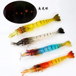 Señuelo vinilo camarón 9cm ojo luminoso anzuelo integrado