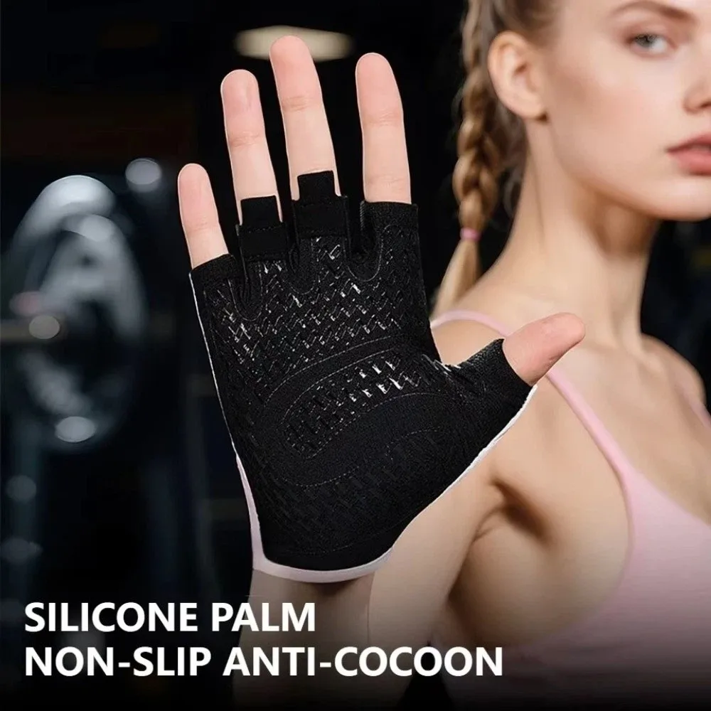 Guantes antideslizantes de medio dedo resistentes al desgaste