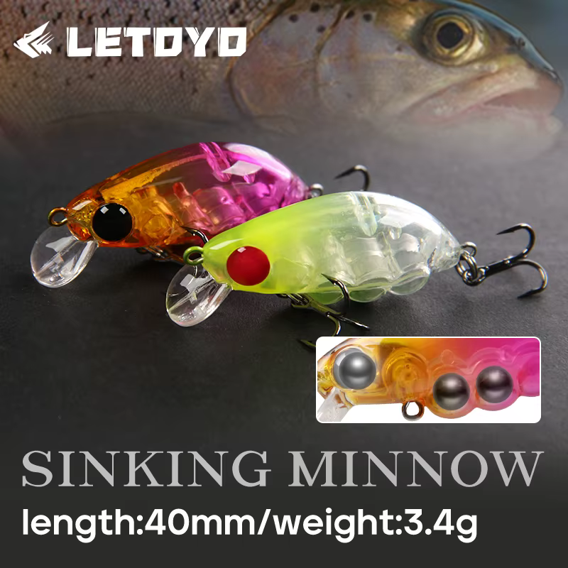 Minnow Letoyo – Señuelo Oscilante de Hundimiento Lento para Trucha