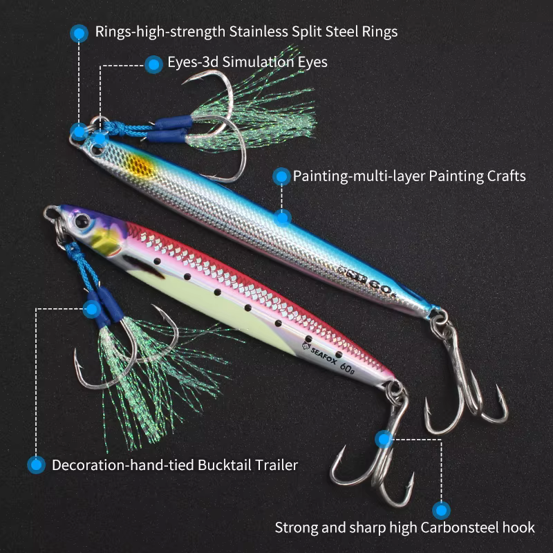 Cucharas metálicas de jigging para lubina – Señuelos de fundición - imagen 2
