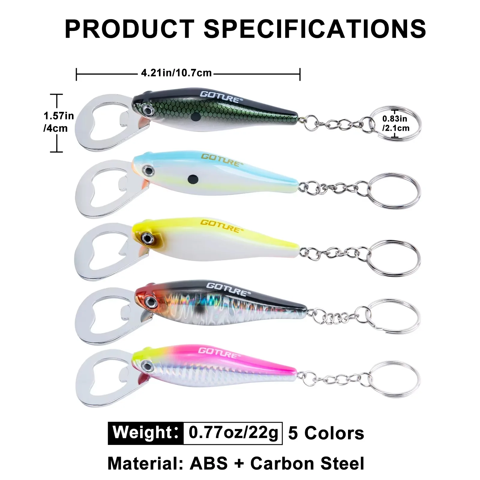 Abridor de cerveza con llavero señuelo de pesca de acero - imagen 5