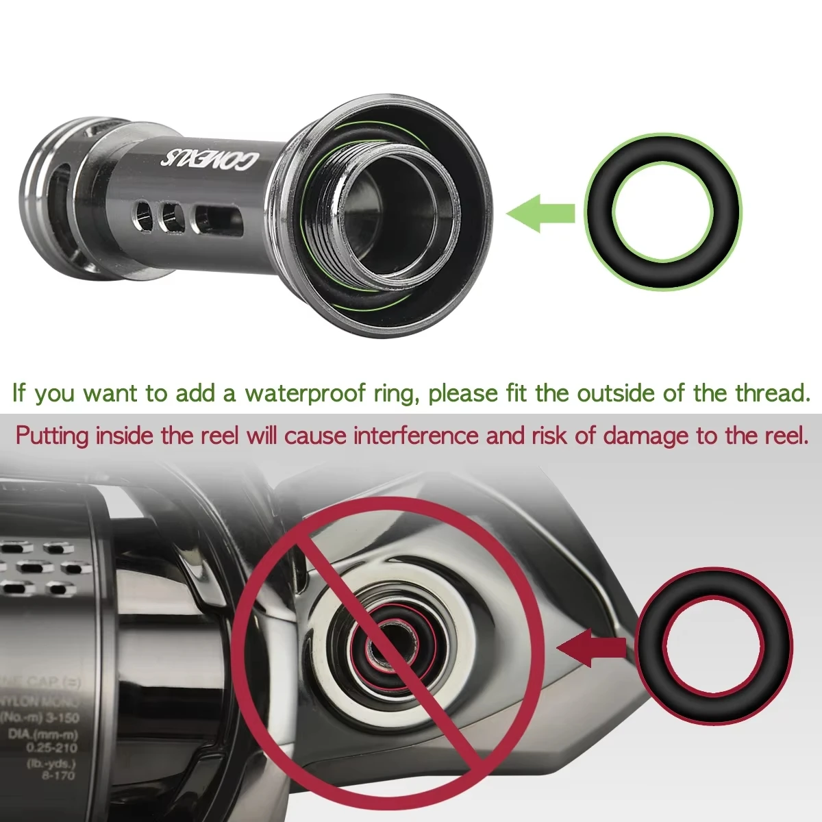 Soporte protector de carrete Gomexus anti-rayaduras Shimano Daiwa - imagen 3