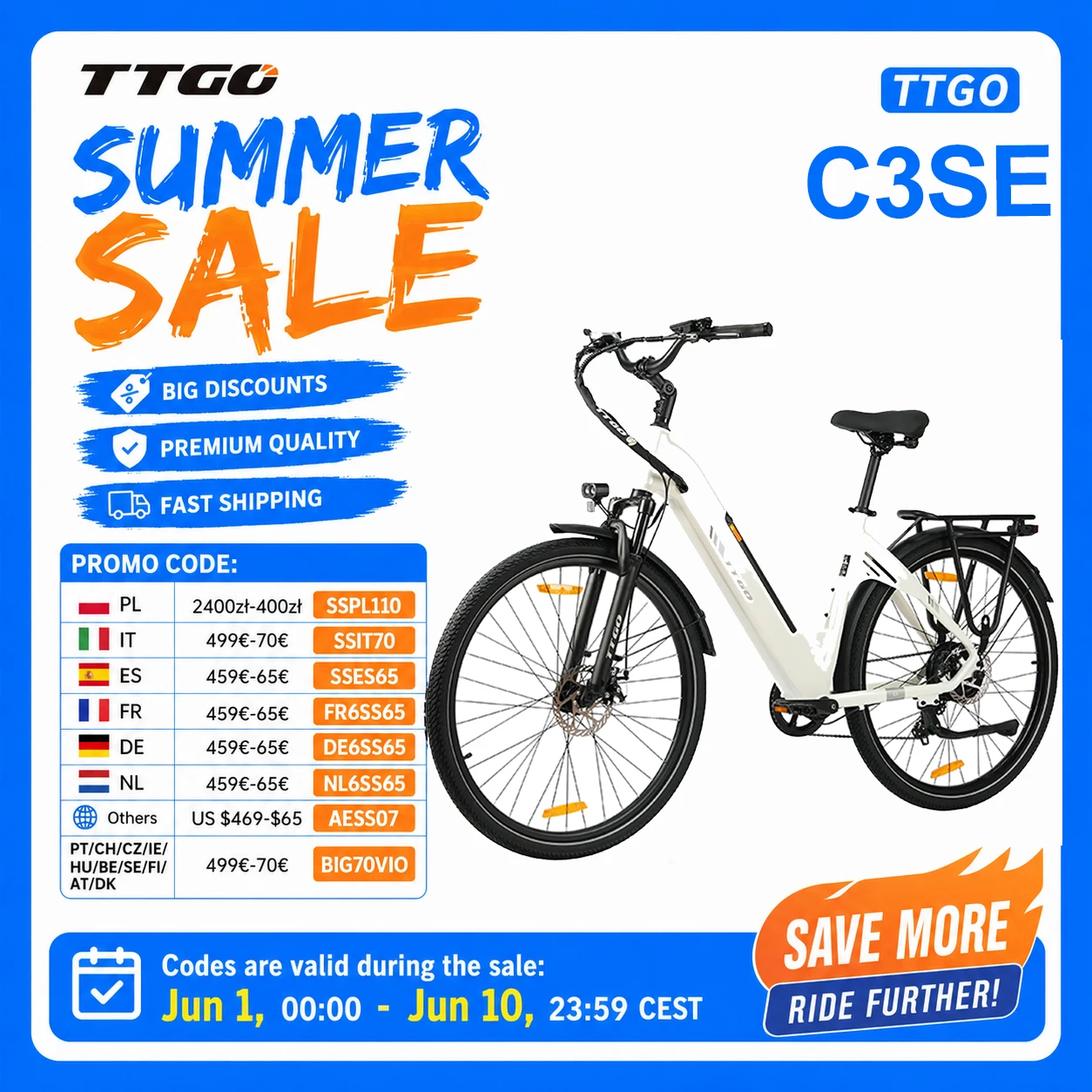 TTGO Bicicleta eléctrica ligera de aluminio con batería extraíble - imagen 3