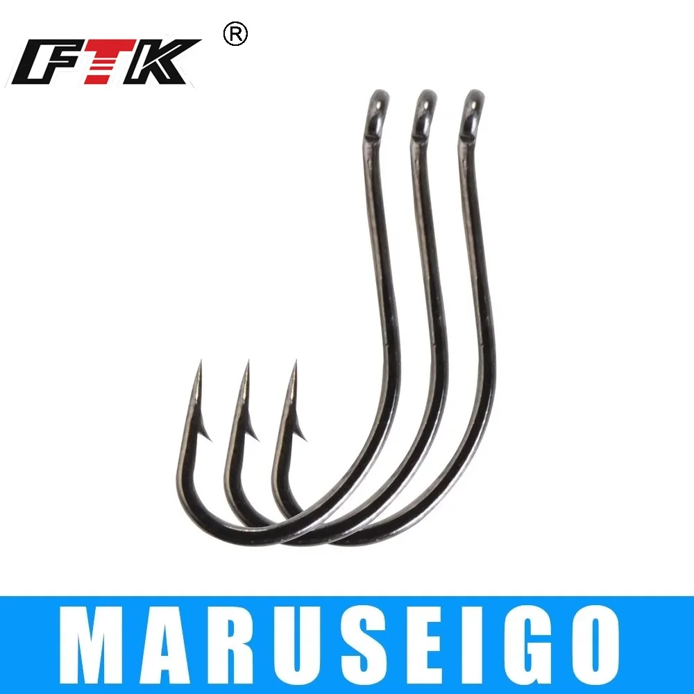 Anzuelos para carpa de acero alto carbono con anilla FTK MARUSEIGO
