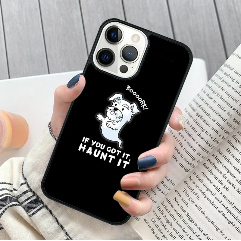 Detalle de funda con diseño Schnauzer