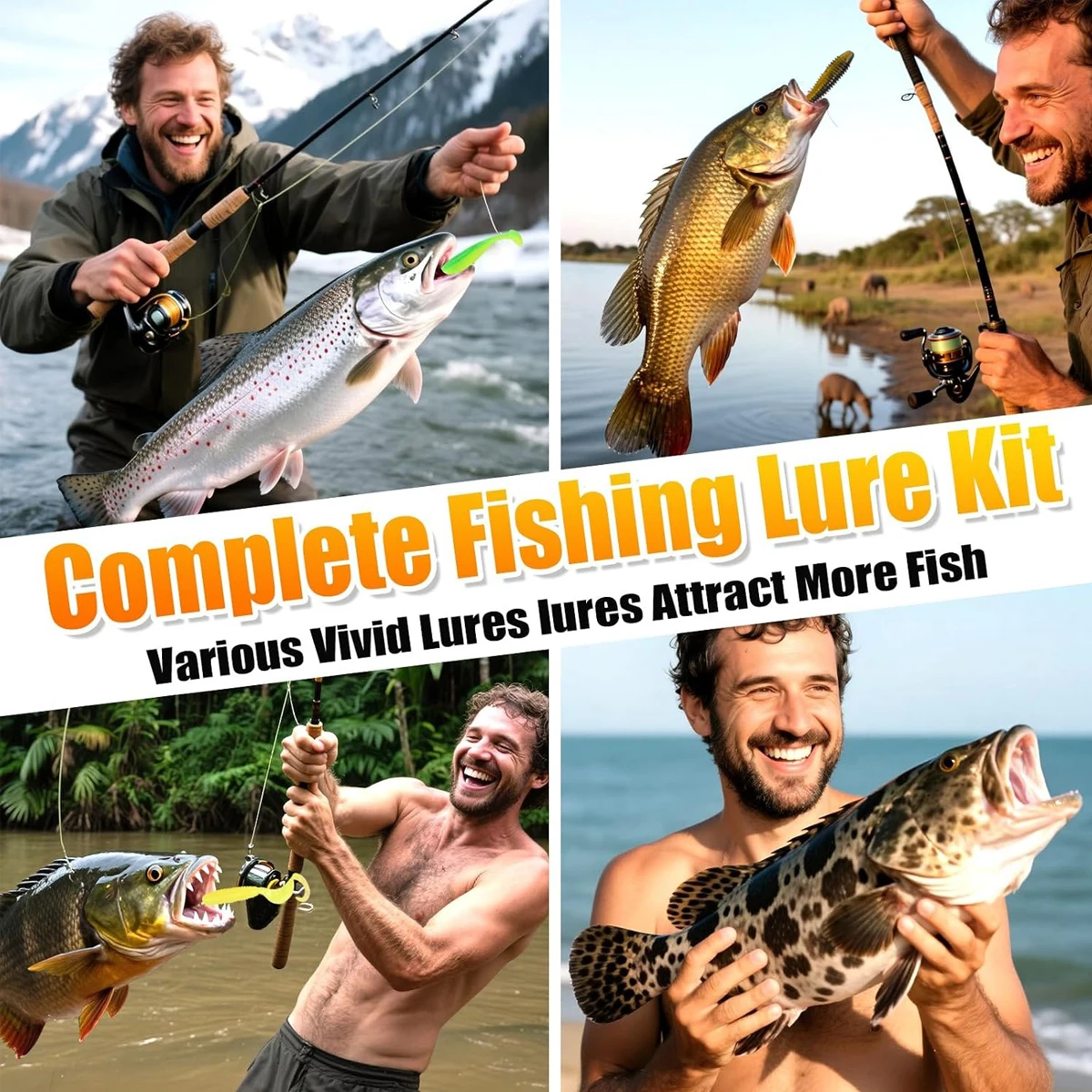 Kit señuelos para trucha, lubina y salmón: crankbaits y spinners - imagen 5