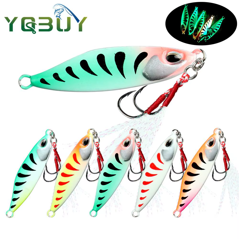 Señuelo luminoso para jigging con cucharilla metálica