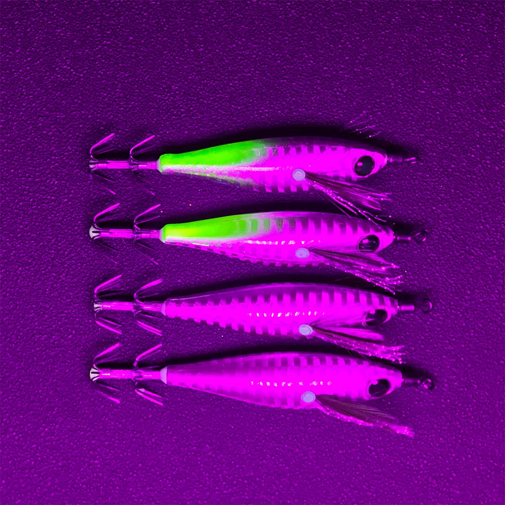 Señuelos calamar UV luminosos de madera para sepias y pulpos - imagen 2