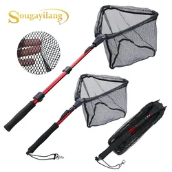 Sougayilang Red de pesca plegable retráctil para lubina carpa y trucha
