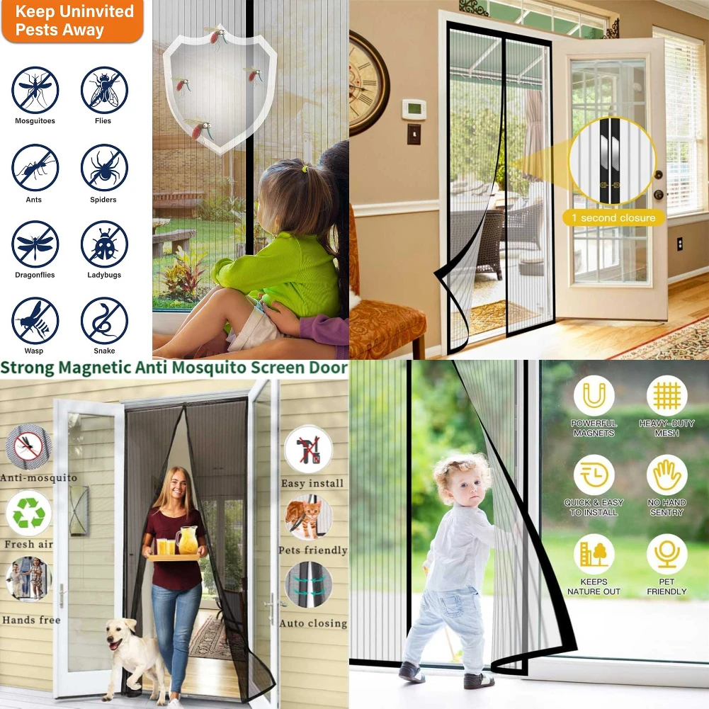 Cortina Magnética Antiinsectos para Puerta sin Perforación – Cierre Automático - imagen 4