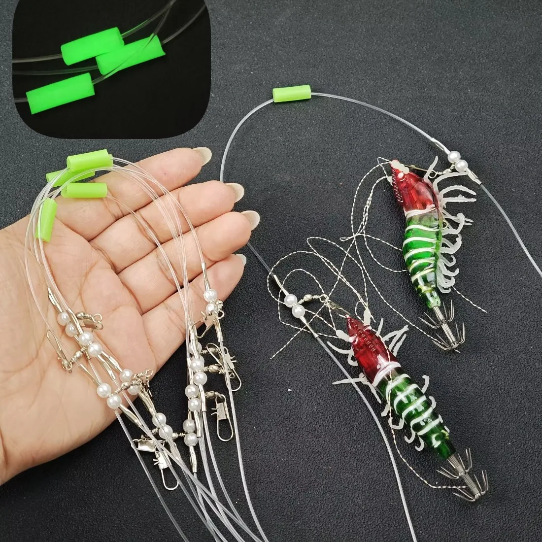 Aparejo para calamar con tubo luminoso verde y varios ramales - imagen 5