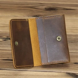Tarjetero de cuero minimalista con ranura para varias tarjetas