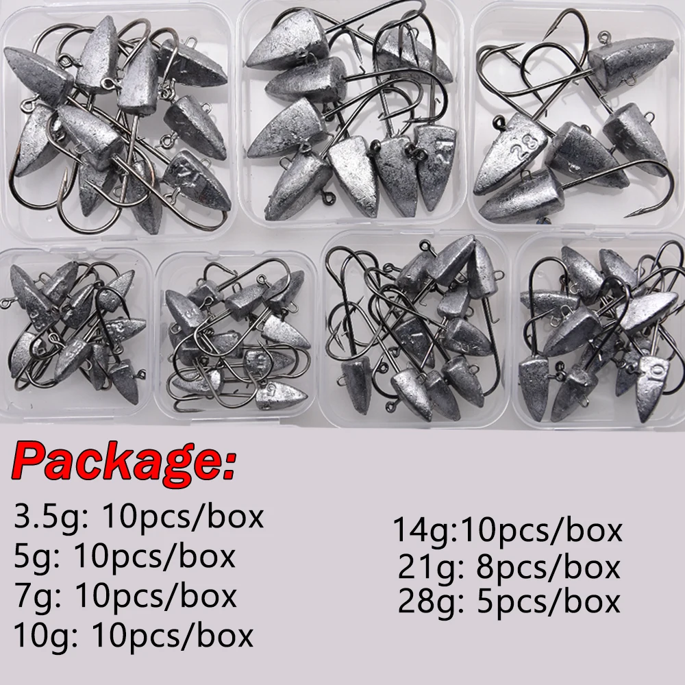 Anzuelos Jig Head triangular MrLurion para vinilo con púas jigging - imagen 3