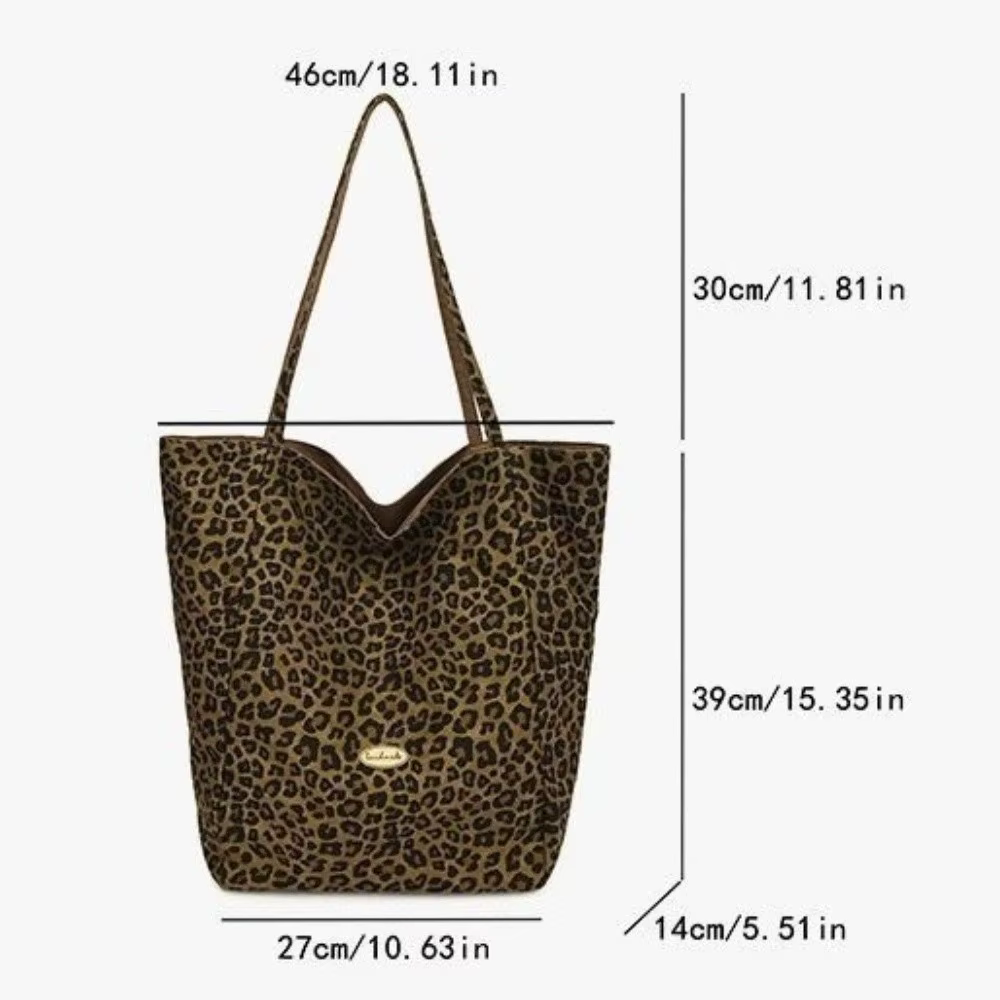 Bolsa de lona reversible con estampado de leopardo, vista principal
