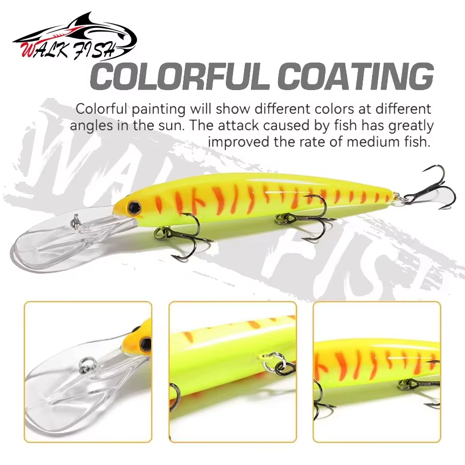 WALK FISH Minnow Crankbait Flotante – Señuelo para Walleye y Bass - imagen 4