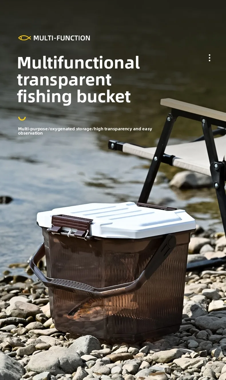 Caja de almacenamiento para pesca con tapa y asa