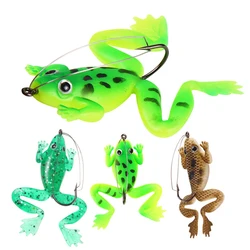 Señuelo rana topwater vinilo con ojos 3D para black bass