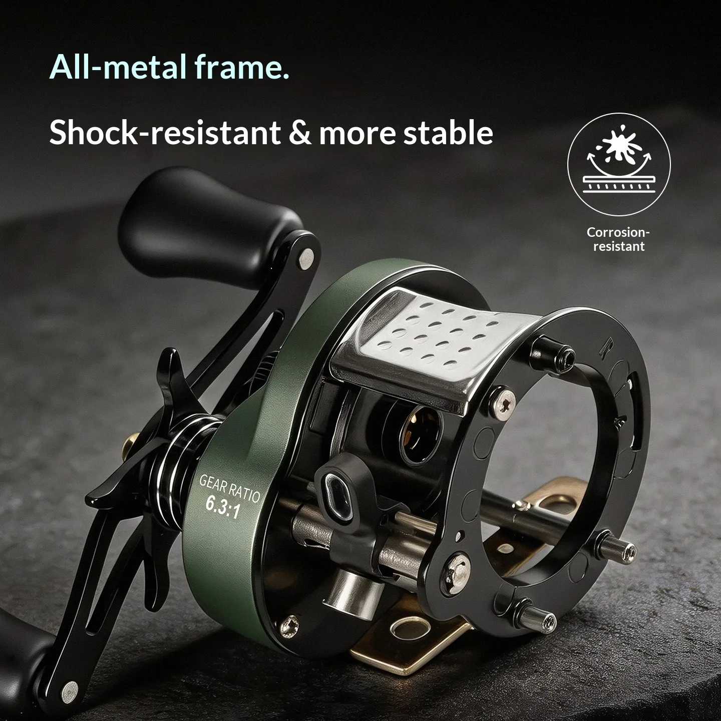 Carrete baitcasting metálico freno magnético anti-retroceso alcance - imagen 2