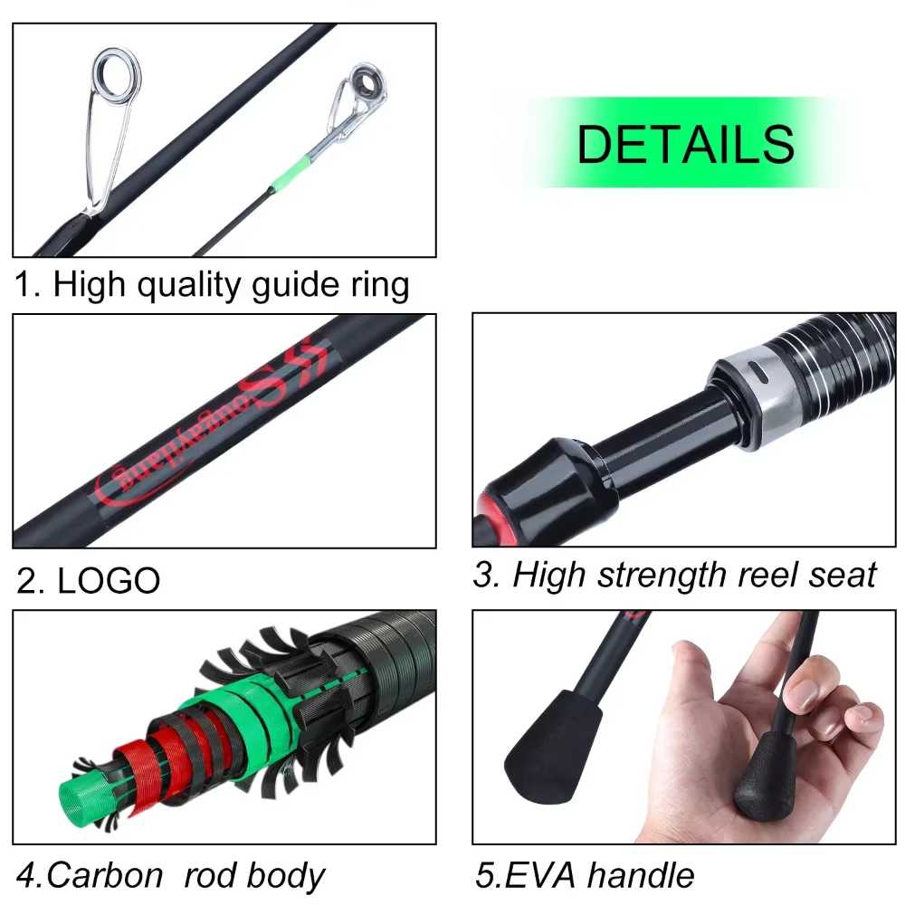 Caña Spinning Sougayilang Ultraligera Fibra Carbono Baitcasting - imagen 3