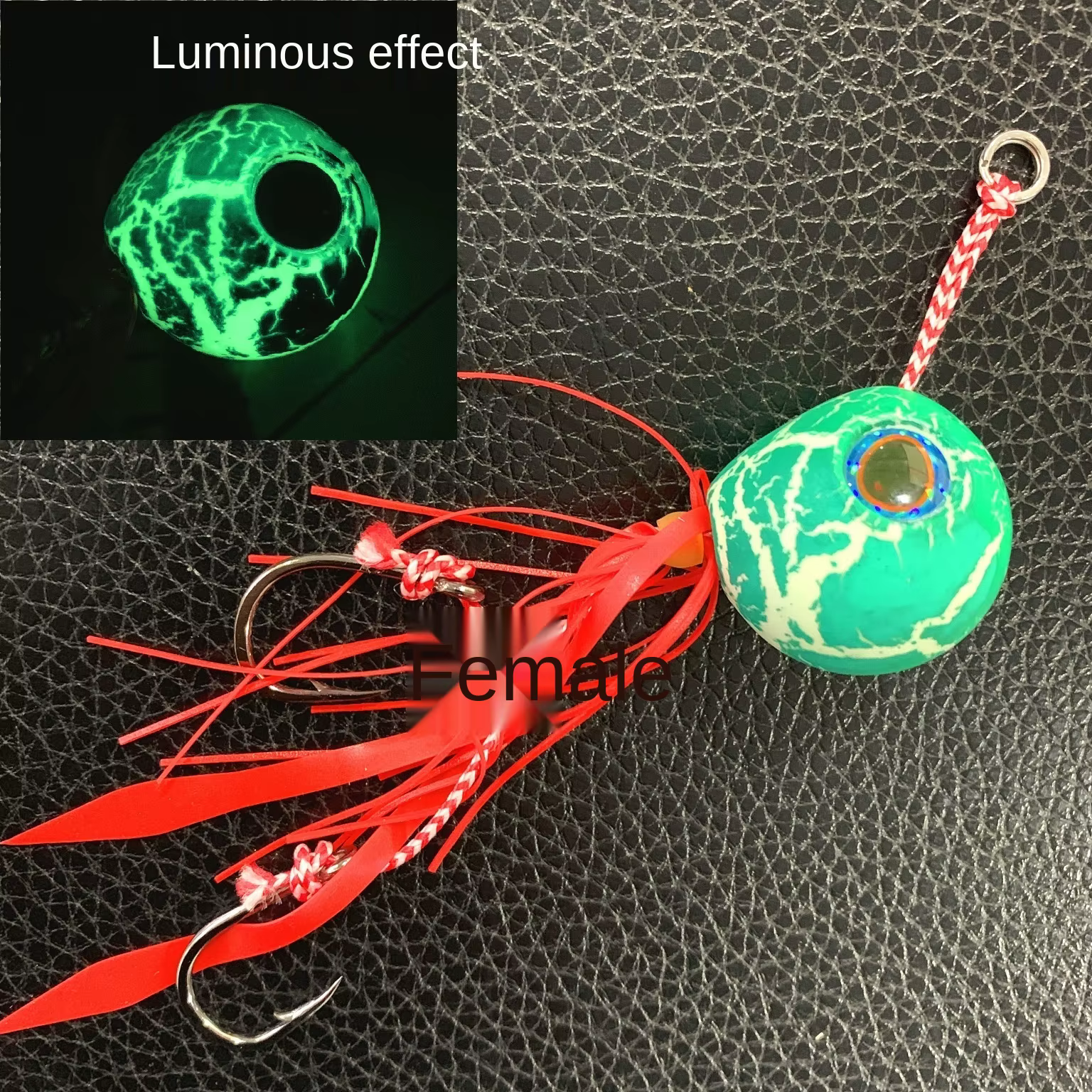Tenya Glow Luminoso Kabura Jig Head para vinilo pargo - imagen 2