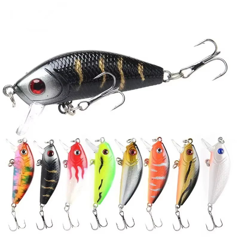 Minnow artificial Crankbait – Ojos 3D y anzuelos para pesca en agua salada - imagen 2