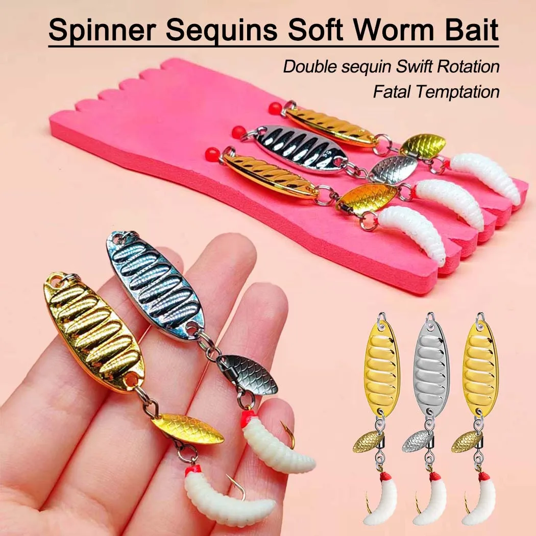 Cucharas jigging spinner con lentejuelas para trucha y salmón - imagen 4