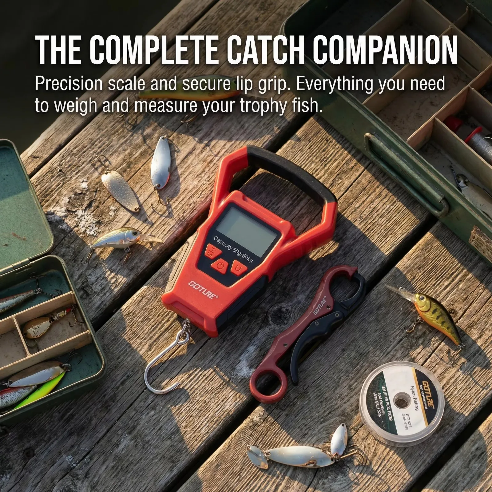 Goture Kit herramientas de pesca con báscula digital y pinza - imagen 5