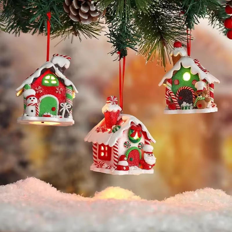 Colgante casa pan jengibre Señuelo Navidad – Adorno árbol pesca - imagen 2