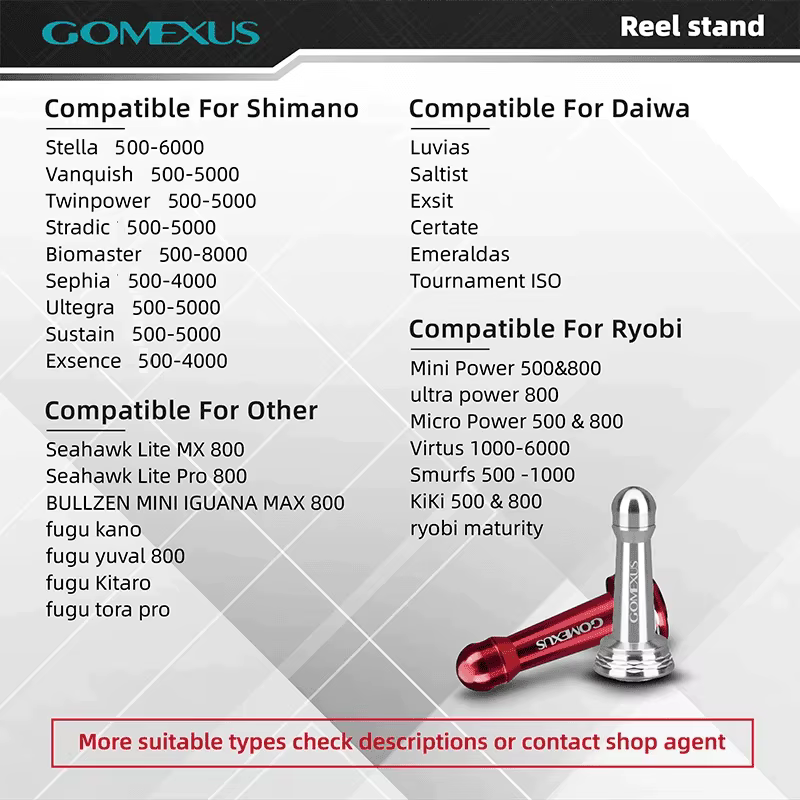 Soporte Gomexus 42 mm R1 para carretes Shimano y Daiwa