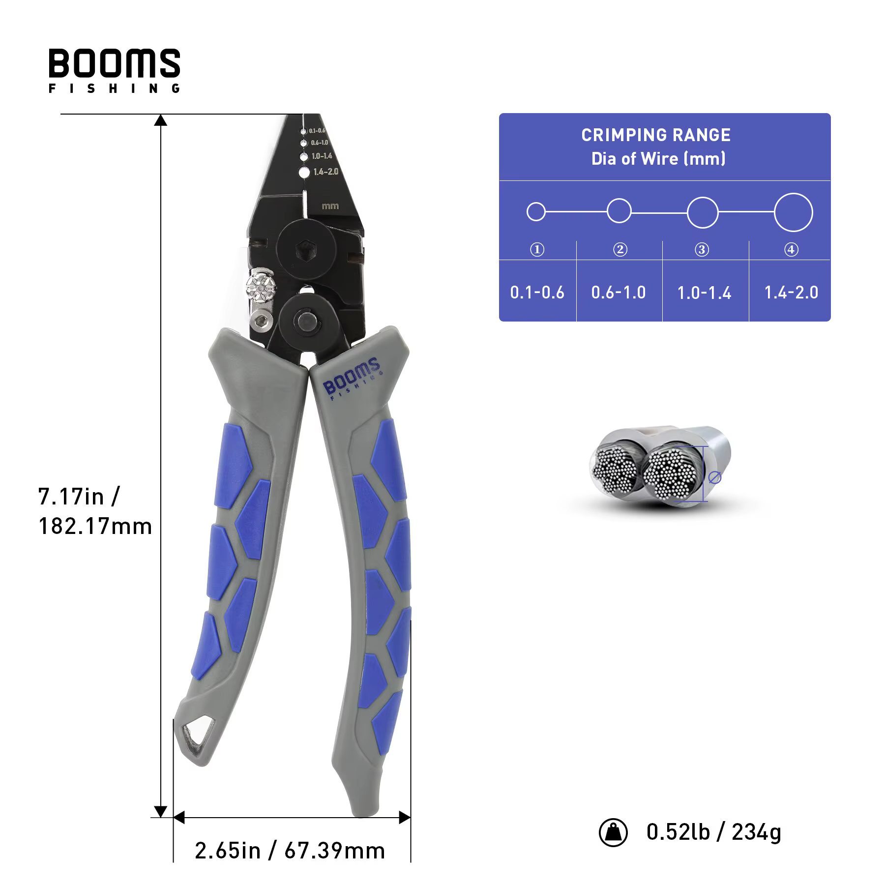 Booms CP4 Alicates de Prensado para Pesca - Acero Alto Carbono - imagen 5