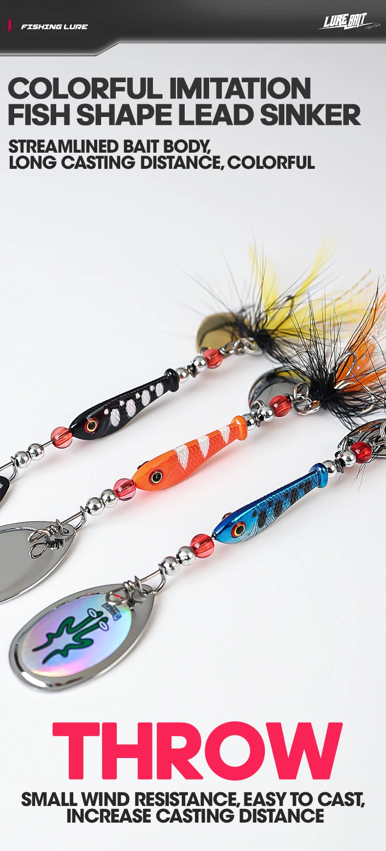 Uso del spinner con plumas en el agua