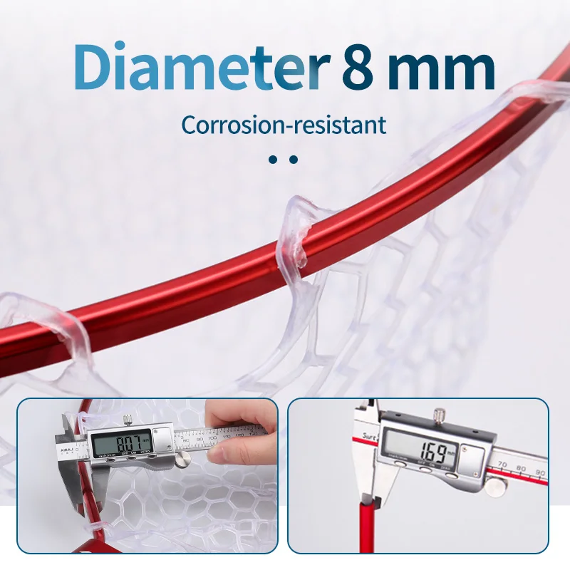 HISTAR Red de aterrizaje plegable de goma suave con mango inox - imagen 5