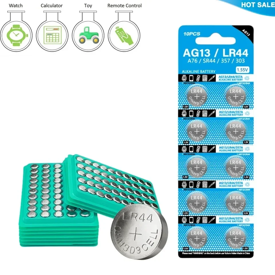AG13 LR44 Batería de botón alcalina 1.55V para relojes y juguetes - imagen 5