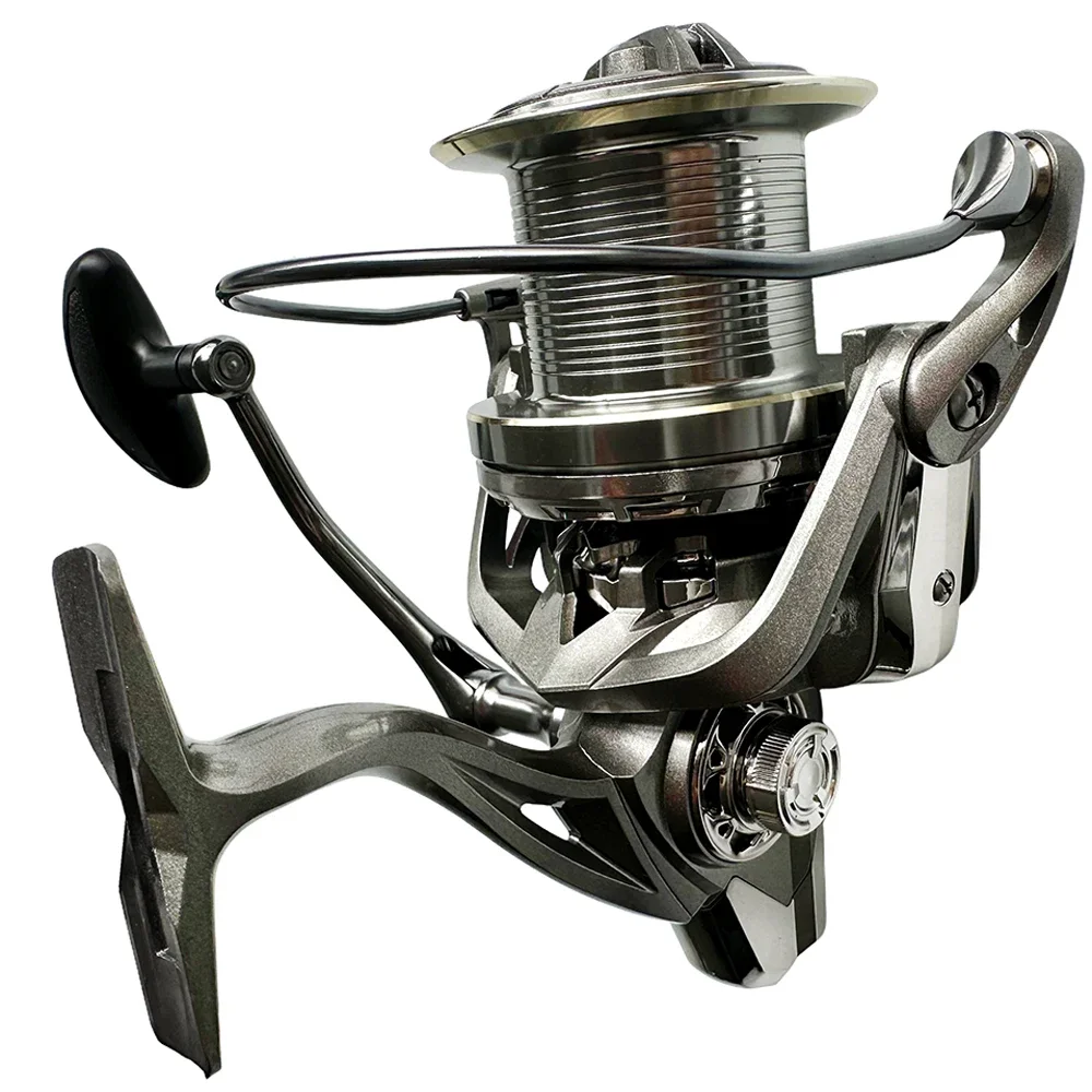 Carrete surfcasting metálico de alta potencia para lances largos