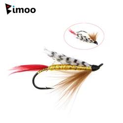 Bimoo Pluma para Trucha – Amarillo, Marrón y Arcoíris