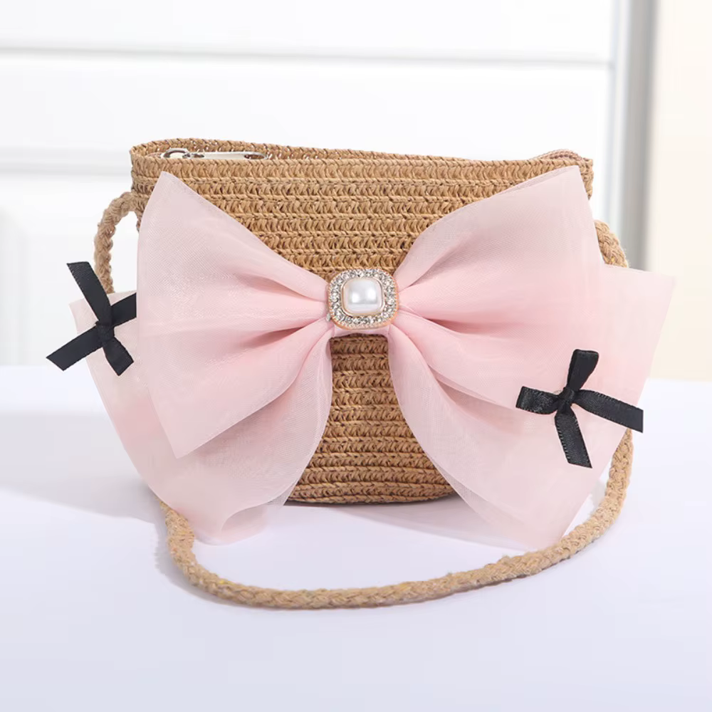Bolso de Paja Tejido Retro para Playa y Fiesta
