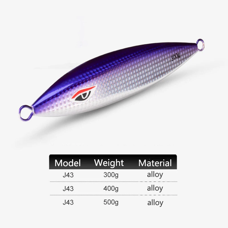 Señuelo de plomo AI-SHOUYU con acabado metalizado y forma aerodinámica