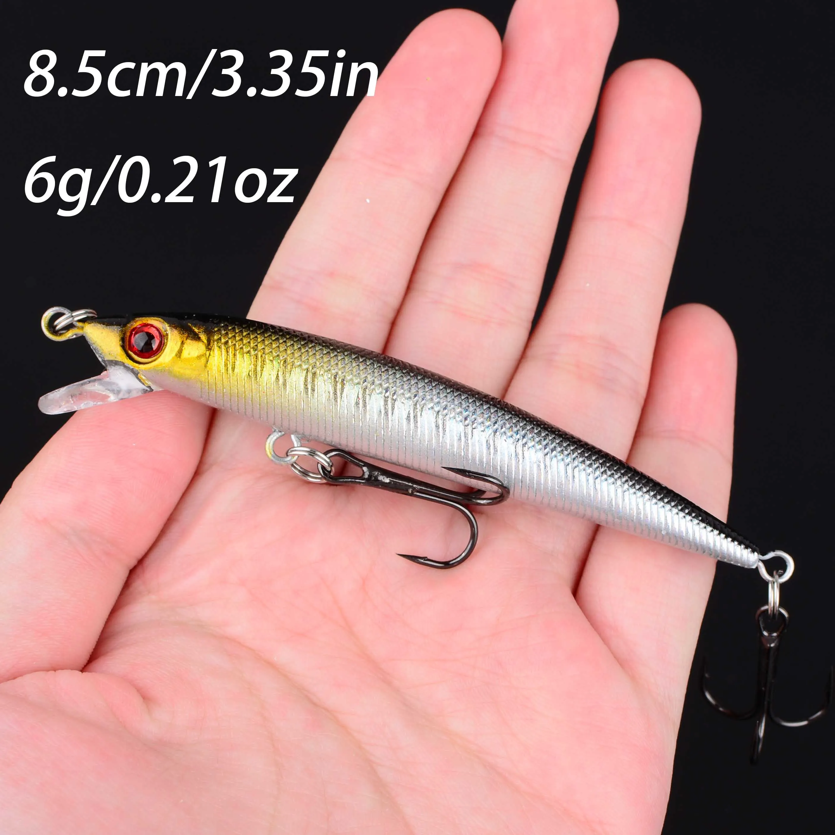 Señuelo Minnow efecto láser para pesca en el mar, plástico duro - imagen 5