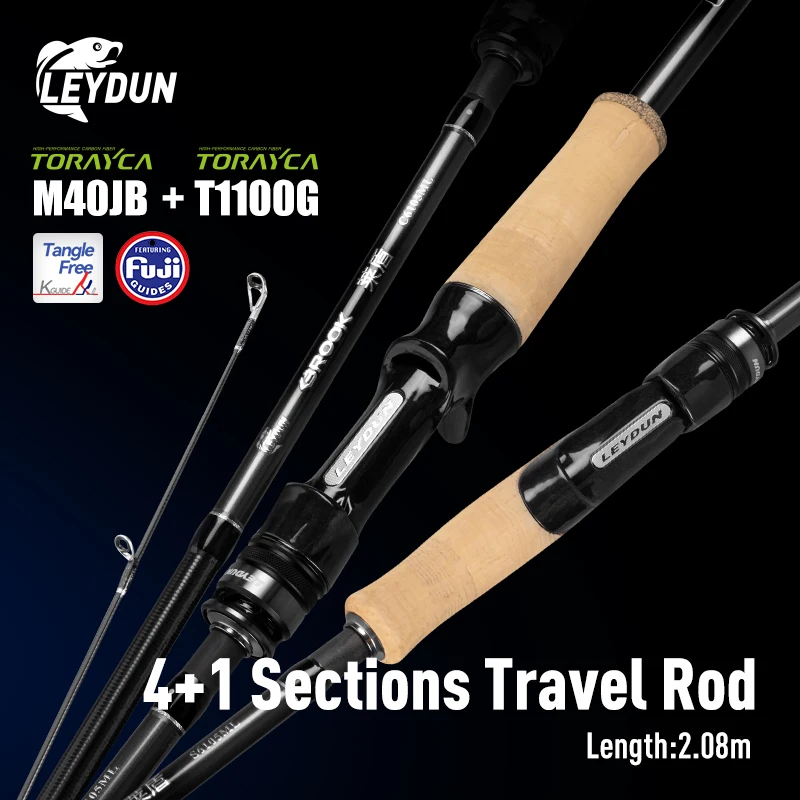 Caña spinning viaje Leydun BROOK – Ultraligera acción MF para lucio