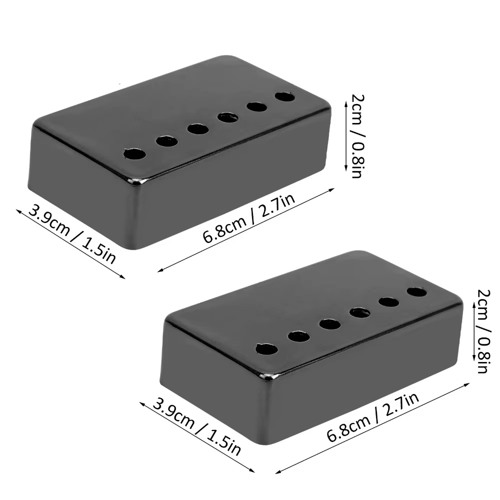 Cubierta de pastilla de guitarra de latón en vista frontal