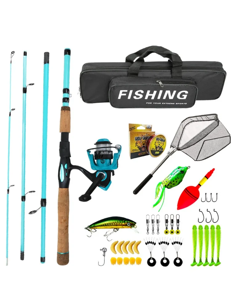 Vista del set de pesca y componentes